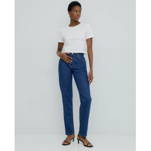 Denim straight-leg