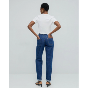 Denim straight-leg