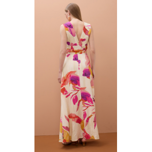 Floral φόρεμα με δέσιμο 