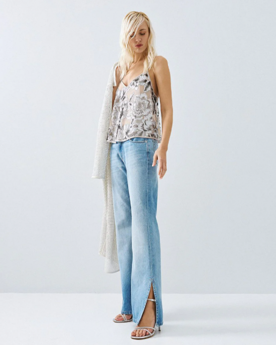 Denim καμπάνα με ανοίγματα