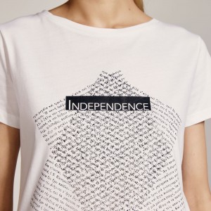 Βαμβακερή μπλούζα με τύπωμα Independence