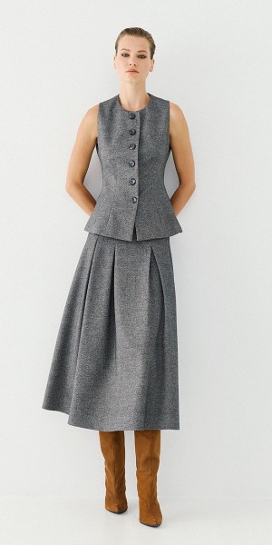 Γιλέκο peplum tweed