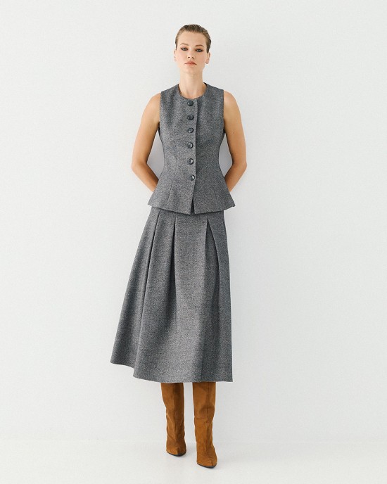 Γιλέκο peplum tweed