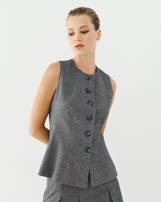 Γιλέκο peplum tweed