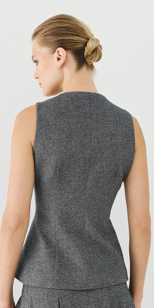 Γιλέκο peplum tweed
