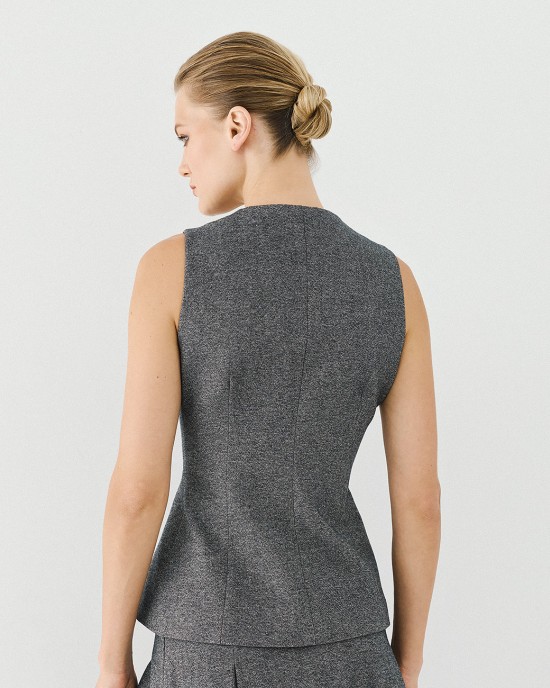 Γιλέκο peplum tweed