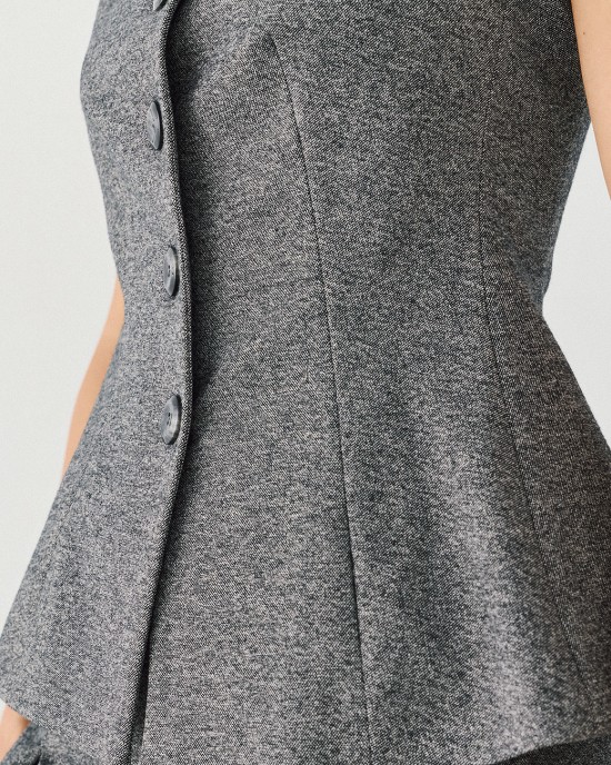 Γιλέκο peplum tweed