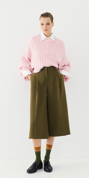 Μπλούζα πλεκτή oversized κοντή