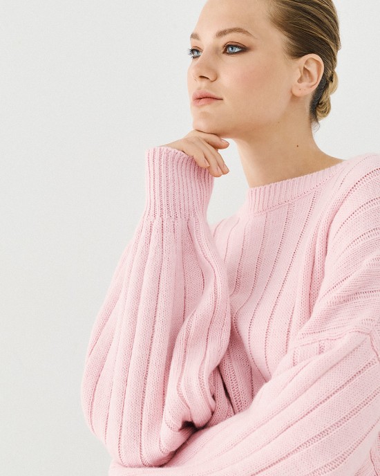Μπλούζα πλεκτή oversized κοντή
