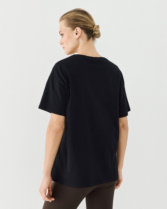 T-shirt με τύπωμα και στρας