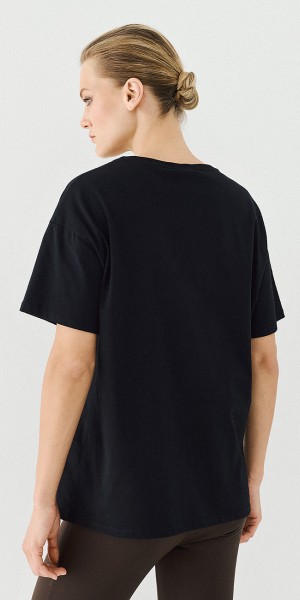 T-shirt με τύπωμα και στρας